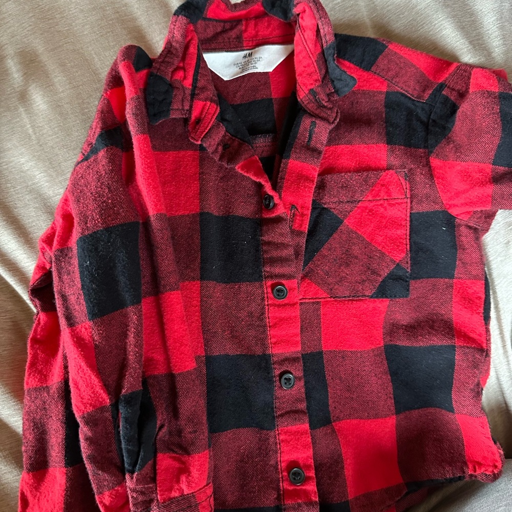 H&M Red and Black Checkered Shirt